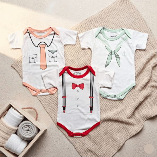 Pack Of 3 Body Rompers For New Born Baby - DH5