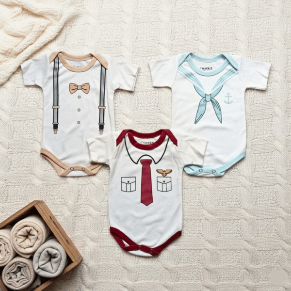 Pack Of 3 Body Rompers For New Born Baby - DH4