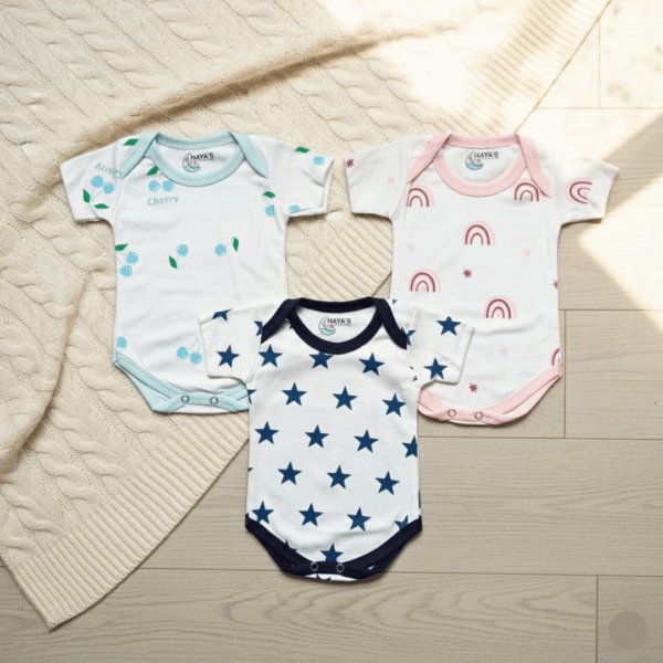 Pack Of 3 Body Rompers For New Born Baby - DH2