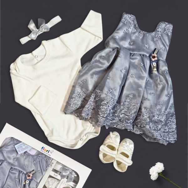 4 Pcs Gift Box Set For Baby (Grey)