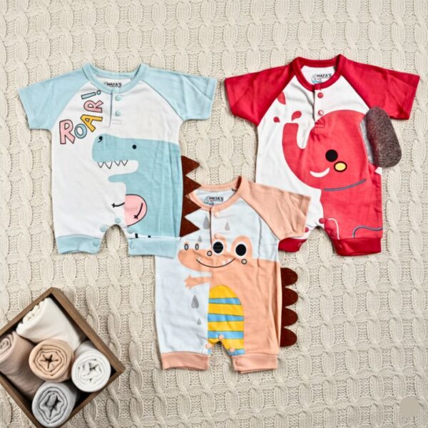 Pack Of 3 Half Rompers For New Born Baby